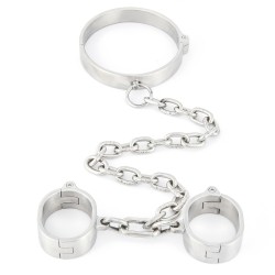 unisex heavy duty stainless steel neck wrist restraints