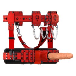 x4 sex machine with strap on harness